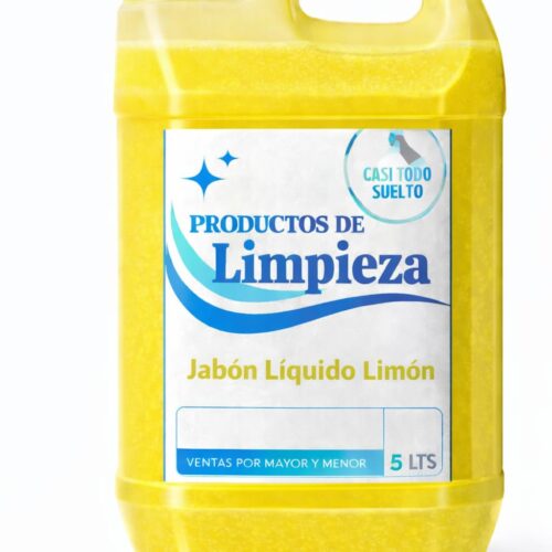 5 litros de Detergente Liviano al 15% – Espumoso con Fragancia a Limón
